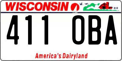 WI license plate 411OBA