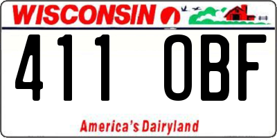 WI license plate 411OBF