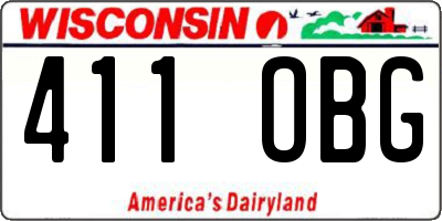WI license plate 411OBG
