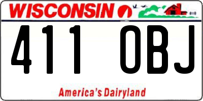WI license plate 411OBJ