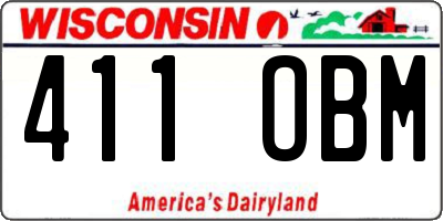 WI license plate 411OBM