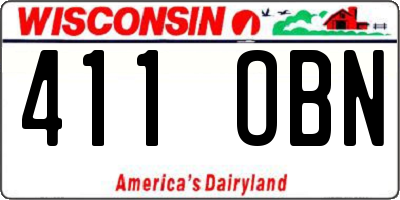 WI license plate 411OBN