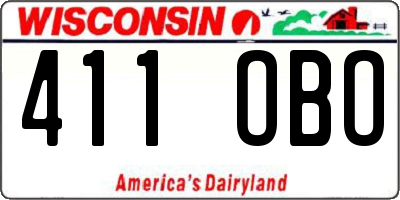 WI license plate 411OBO