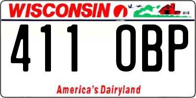WI license plate 411OBP