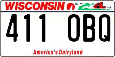 WI license plate 411OBQ