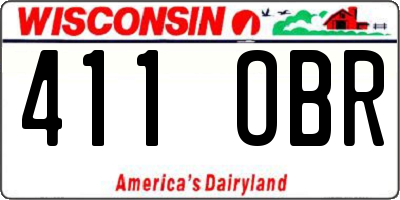 WI license plate 411OBR