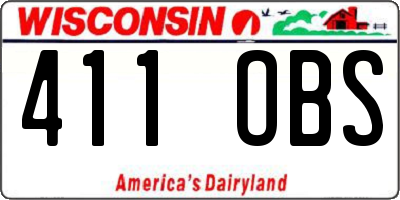 WI license plate 411OBS