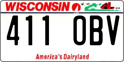 WI license plate 411OBV