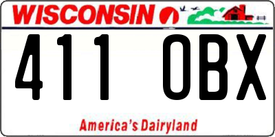 WI license plate 411OBX