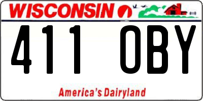 WI license plate 411OBY