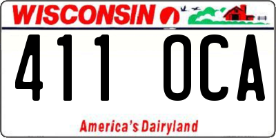 WI license plate 411OCA