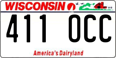 WI license plate 411OCC