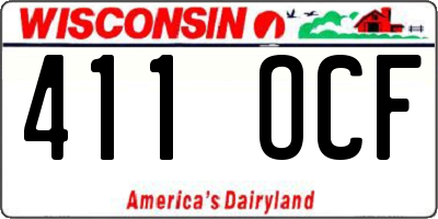 WI license plate 411OCF