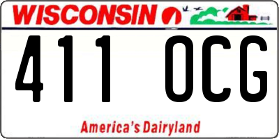 WI license plate 411OCG