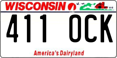 WI license plate 411OCK