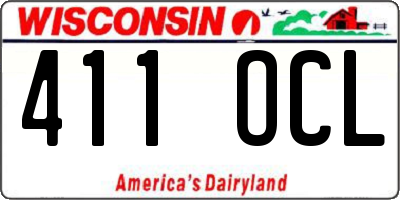 WI license plate 411OCL