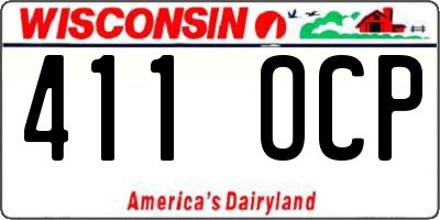 WI license plate 411OCP
