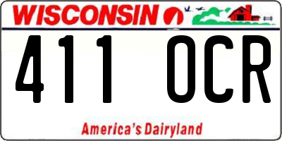 WI license plate 411OCR