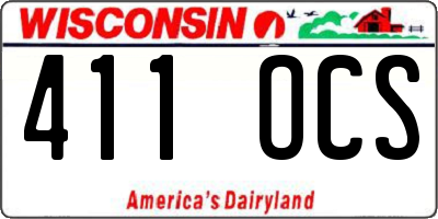WI license plate 411OCS