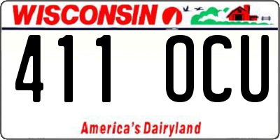 WI license plate 411OCU