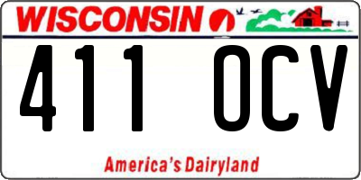 WI license plate 411OCV