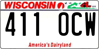 WI license plate 411OCW