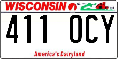 WI license plate 411OCY