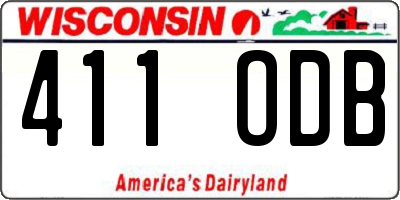 WI license plate 411ODB