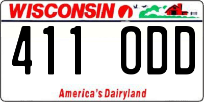 WI license plate 411ODD