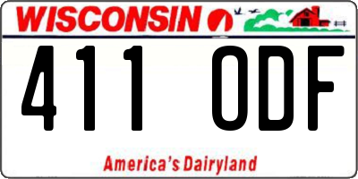 WI license plate 411ODF