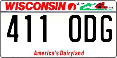 WI license plate 411ODG