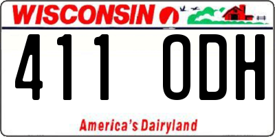 WI license plate 411ODH