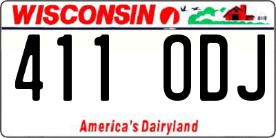 WI license plate 411ODJ