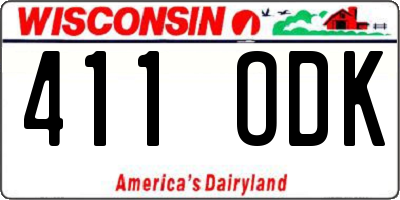 WI license plate 411ODK