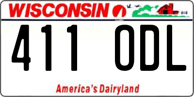 WI license plate 411ODL