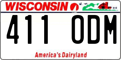 WI license plate 411ODM