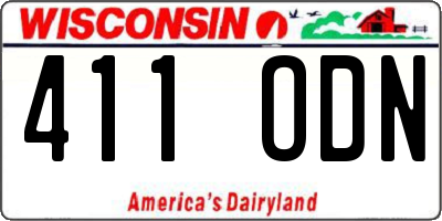 WI license plate 411ODN