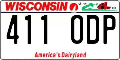 WI license plate 411ODP