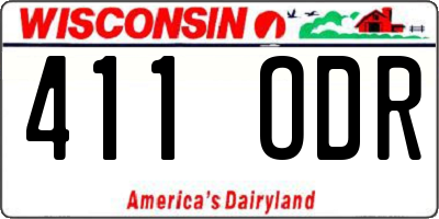 WI license plate 411ODR