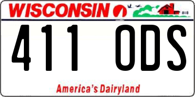 WI license plate 411ODS