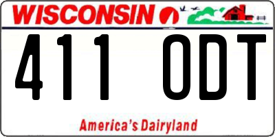WI license plate 411ODT