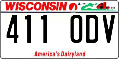 WI license plate 411ODV