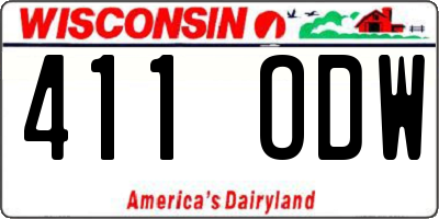 WI license plate 411ODW