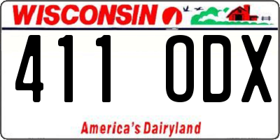 WI license plate 411ODX