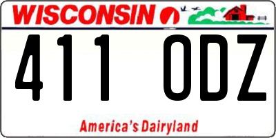 WI license plate 411ODZ