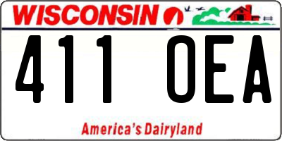 WI license plate 411OEA