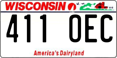 WI license plate 411OEC