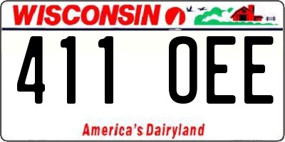 WI license plate 411OEE