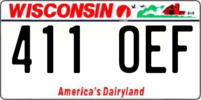 WI license plate 411OEF