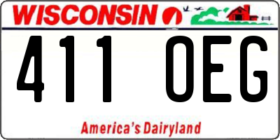 WI license plate 411OEG
